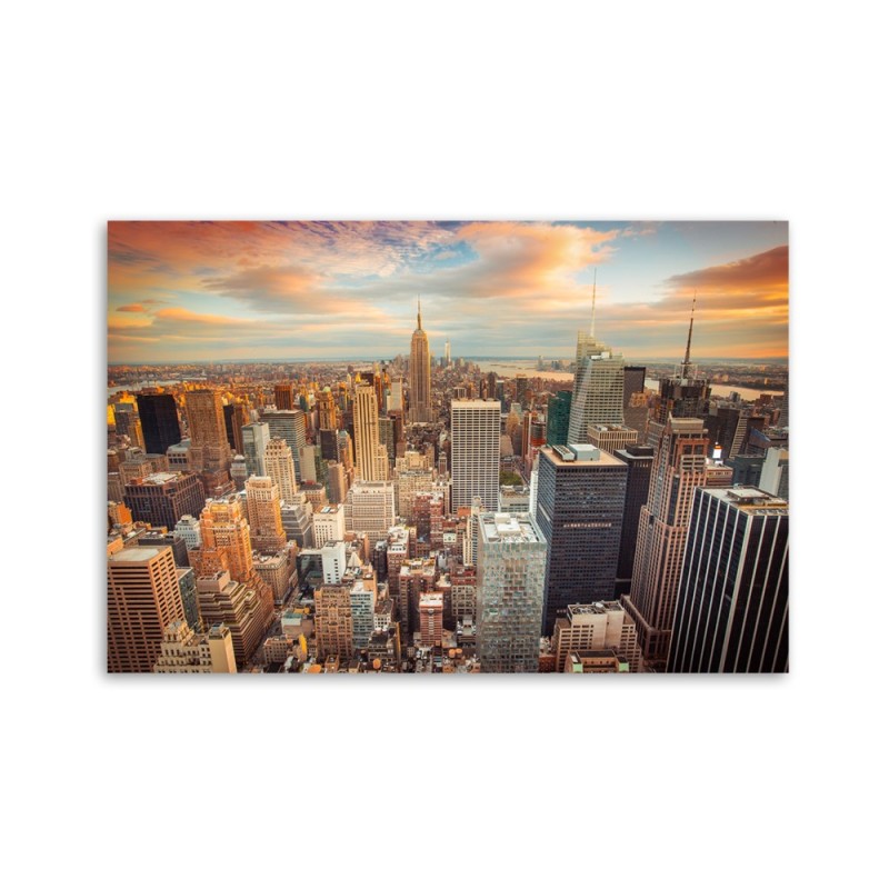 Modernes Wandbild - Sonnenuntergang über New York | Feeby