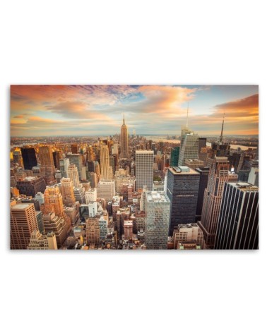 Modernes Wandbild - Sonnenuntergang über New York | Feeby