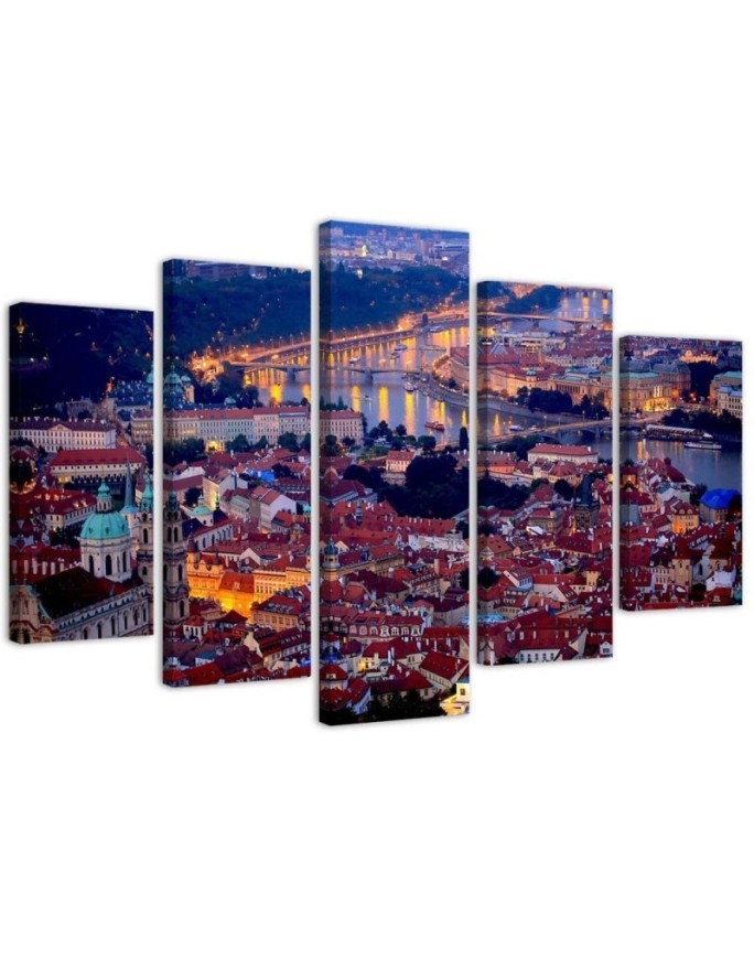 Praga noc miasto - Nowoczesne obrazy | FEEBY