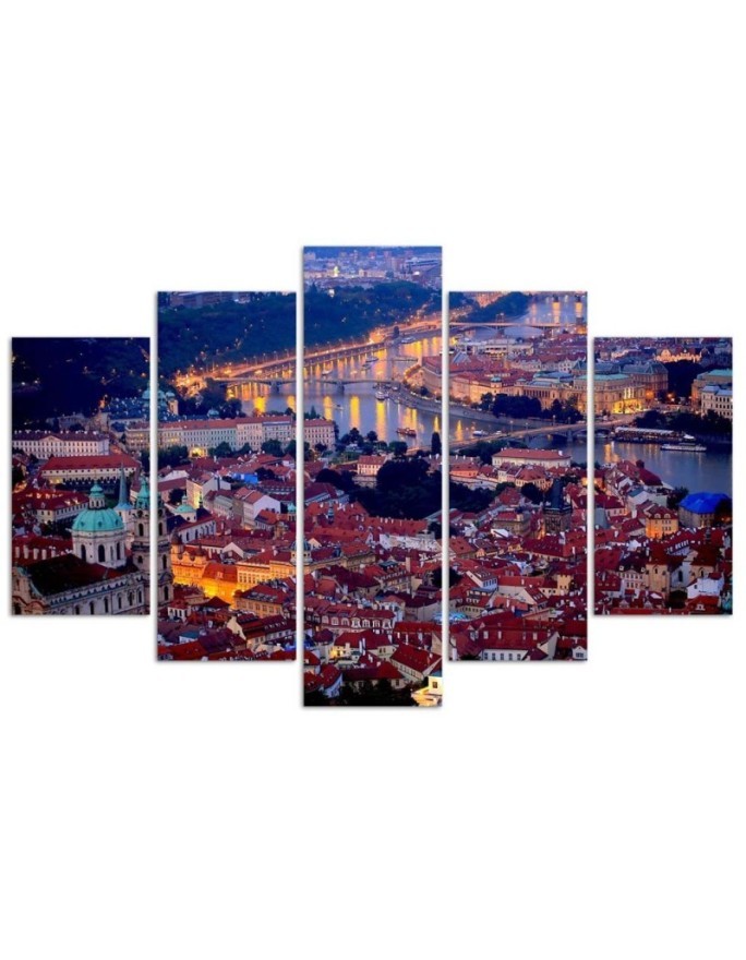 Praga noc miasto - Nowoczesne obrazy | FEEBY