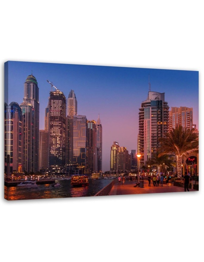 Modernes Wandbild - Dubai am Abend | Feeby