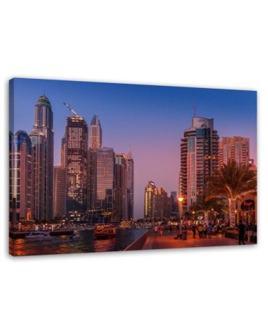Dubai in the evening - Modern Canvas paintings | FEEBY