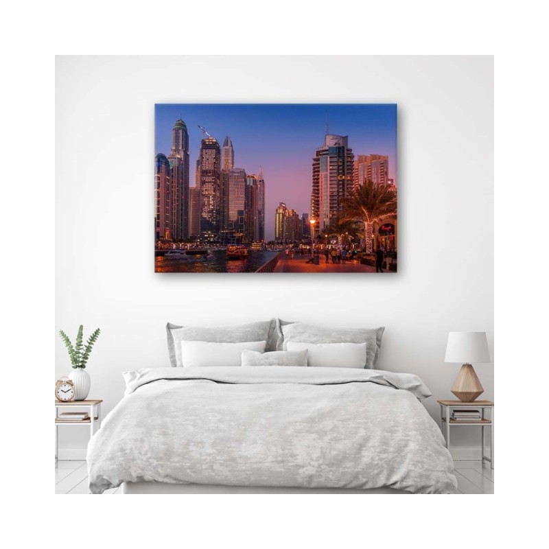 Modernes Wandbild - Dubai am Abend | Feeby