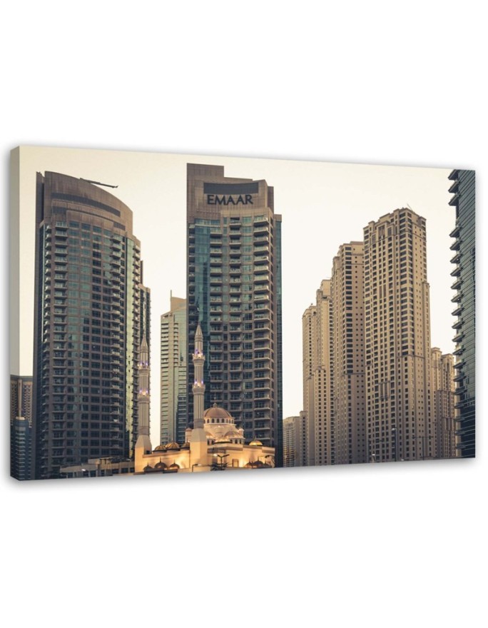 Bild auf Leinwand - Die Wolkenkratzer von Dubai | Feeby