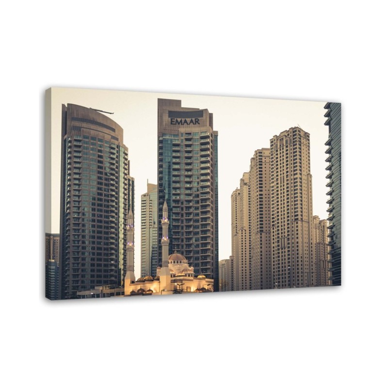 Bild auf Leinwand - Die Wolkenkratzer von Dubai | Feeby
