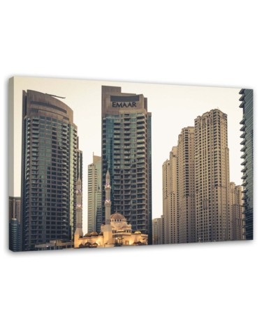 Bild auf Leinwand - Die Wolkenkratzer von Dubai | Feeby