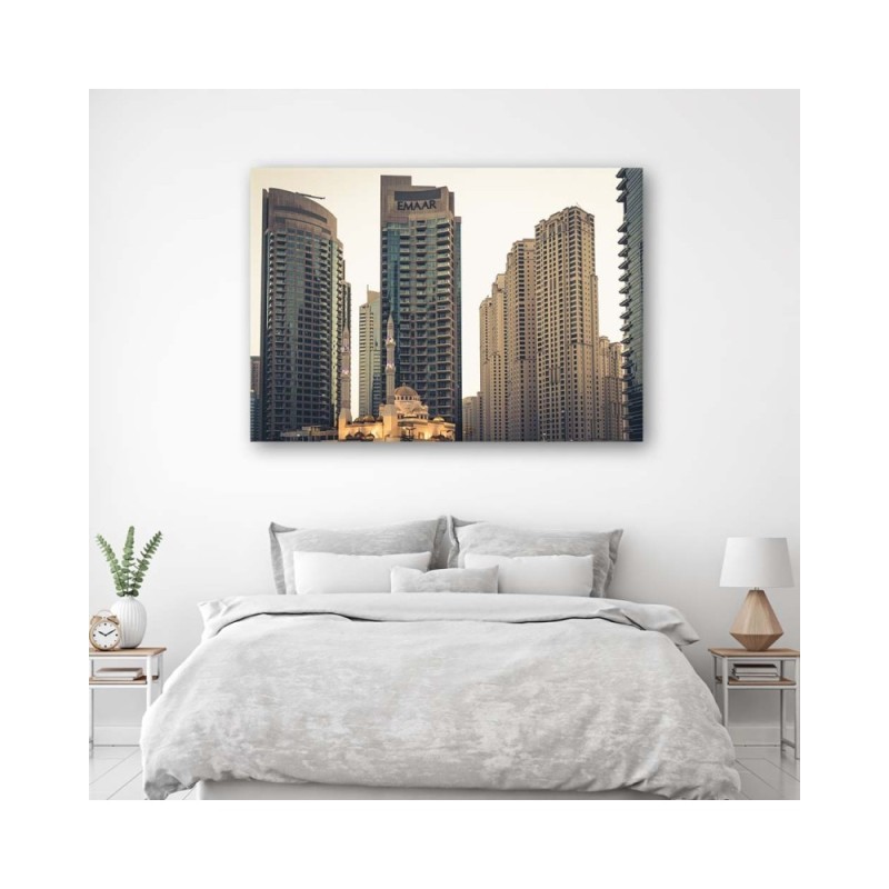 Bild auf Leinwand - Die Wolkenkratzer von Dubai | Feeby