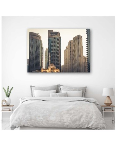 Bild auf Leinwand - Die Wolkenkratzer von Dubai | Feeby