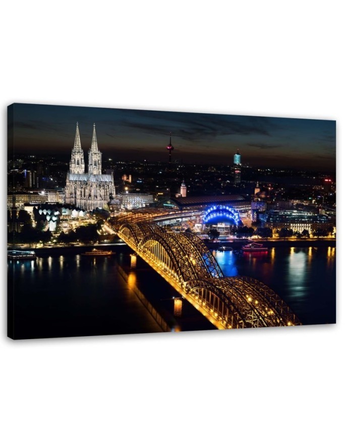 Modernes Wandbild - Dom und Brücke in Köln | Feeby