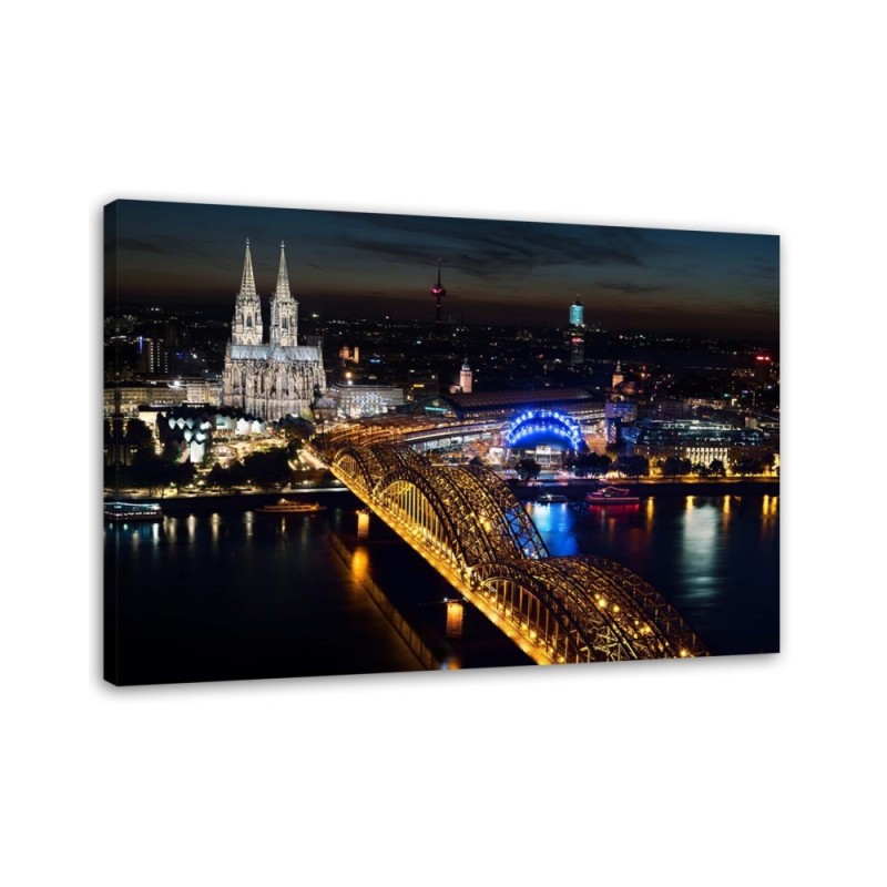 Modernes Wandbild - Dom und Brücke in Köln | Feeby