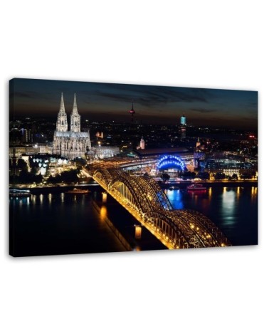 Printed Canvas prints - Cathedral and bridge in Cologne | FEEBY