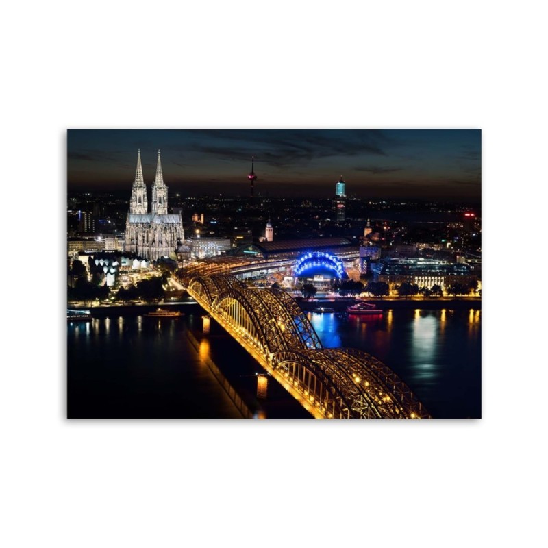 Modernes Wandbild - Dom und Brücke in Köln | Feeby