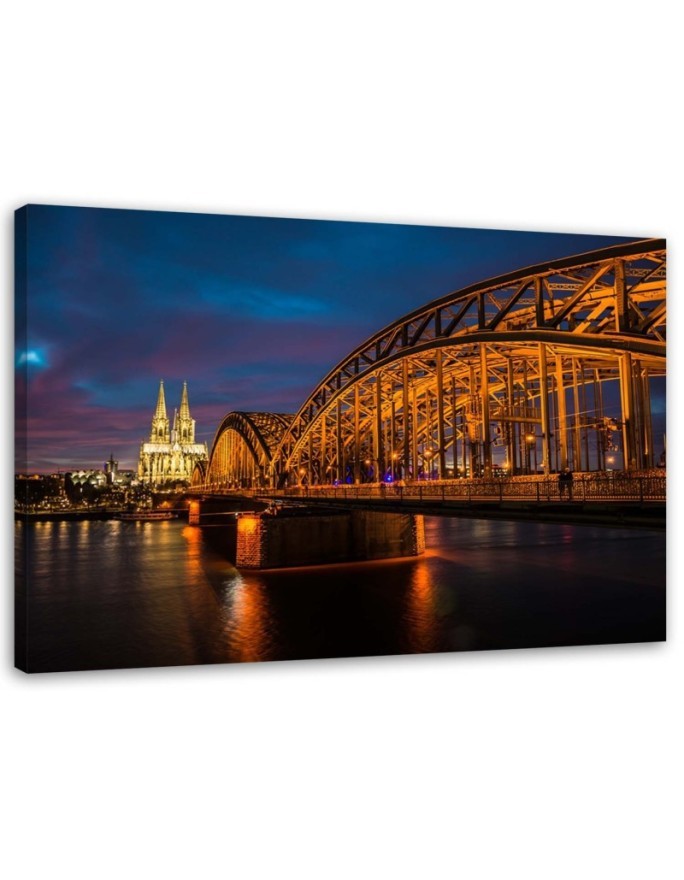 Bild auf Leinwand - Brücke und Dom in Köln | Feeby