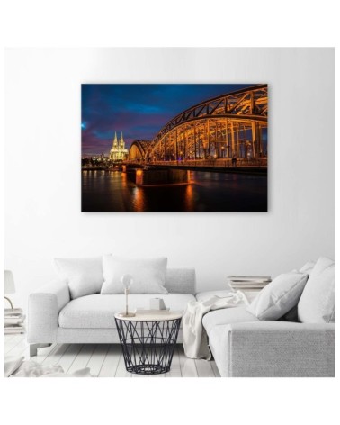 Bild auf Leinwand - Brücke und Dom in Köln | Feeby