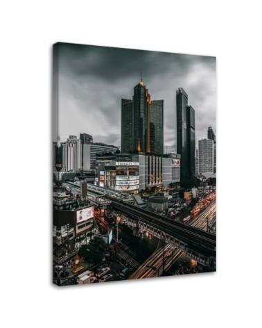 Bild auf Leinwand - Wolken über der Stadt | Feeby