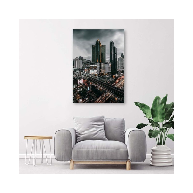 Bild auf Leinwand - Wolken über der Stadt | Feeby