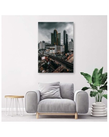 Bild auf Leinwand - Wolken über der Stadt | Feeby