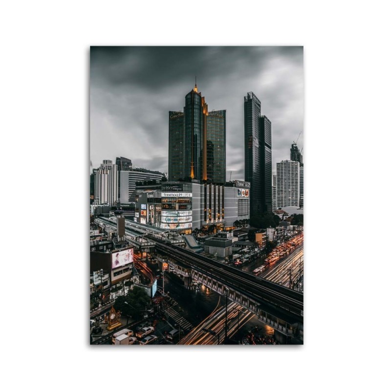 Bild auf Leinwand - Wolken über der Stadt | Feeby