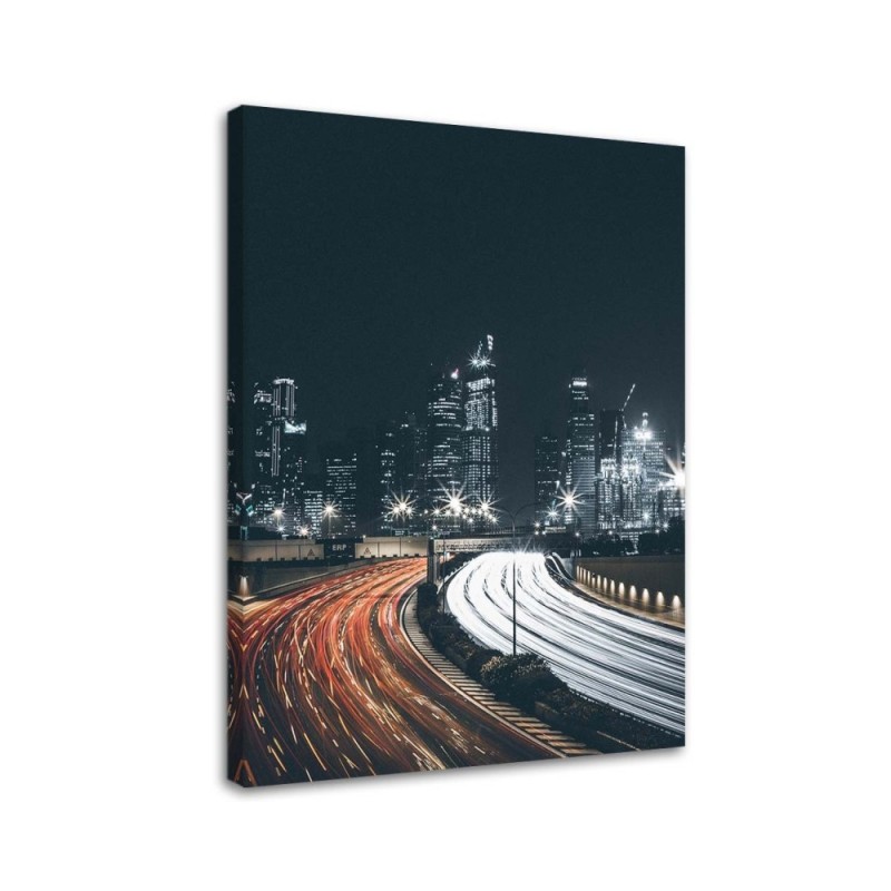 Leinwanddruck - Stadt bei Nacht | Feeby