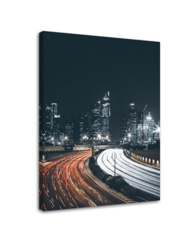 Modern Canvas painting for living room - City at night | FEEBY