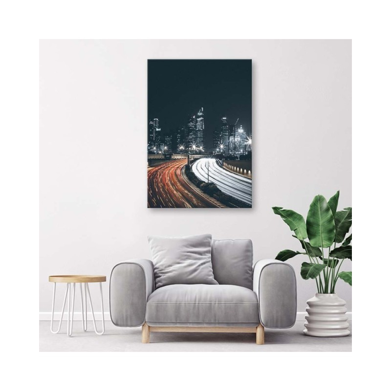 Leinwanddruck - Stadt bei Nacht | Feeby