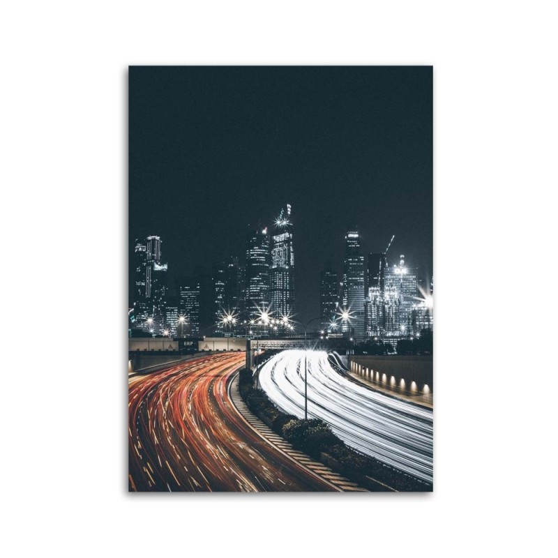 Leinwanddruck - Stadt bei Nacht | Feeby