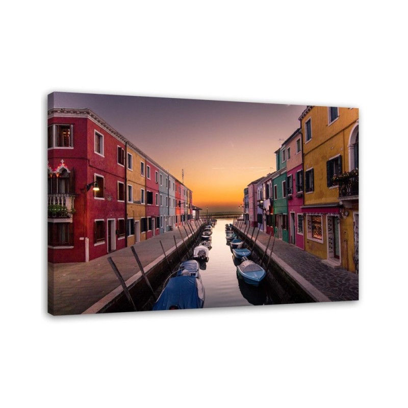 Bild auf Leinwand - Stadt am Kanal | Feeby