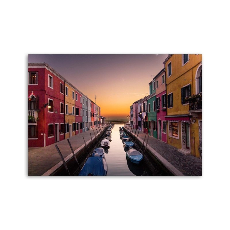 Bild auf Leinwand - Stadt am Kanal | Feeby