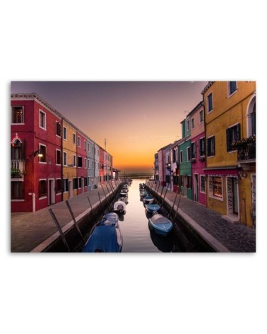 Bild auf Leinwand - Stadt am Kanal | Feeby