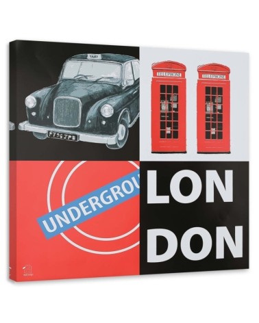 Leinwandbild - Collage von Assoziationen mit London | Feeby