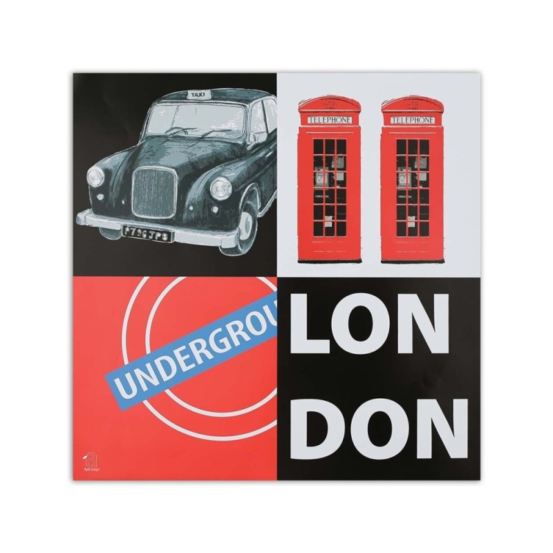 Leinwandbild - Collage von Assoziationen mit London | Feeby