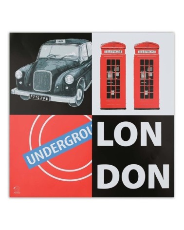 Leinwandbild - Collage von Assoziationen mit London | Feeby