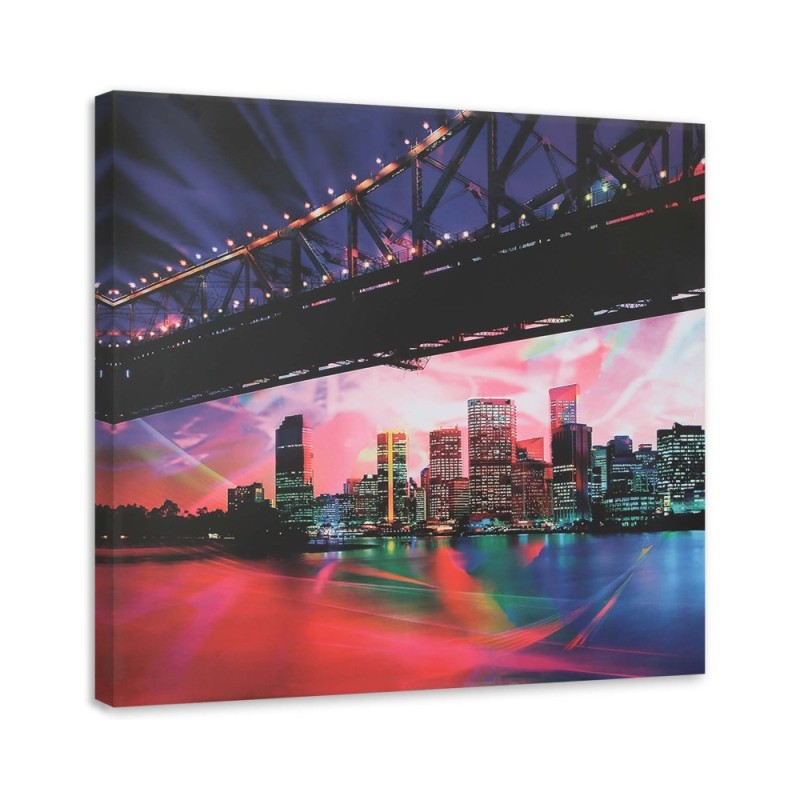 Bild - Blick unter einer Brücke hindurch auf die Stadt | Feeby