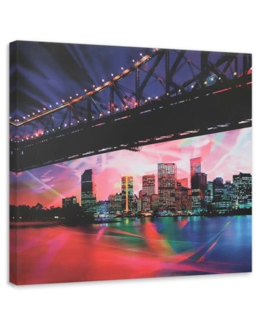 Bild - Blick unter einer Brücke hindurch auf die Stadt | Feeby