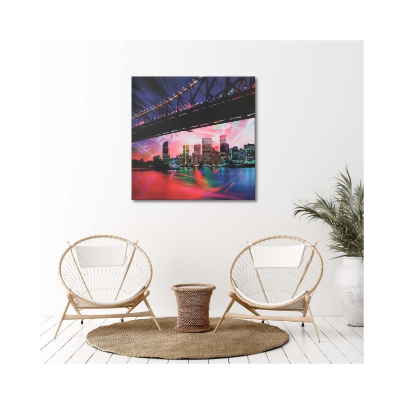 Bild - Blick unter einer Brücke hindurch auf die Stadt | Feeby