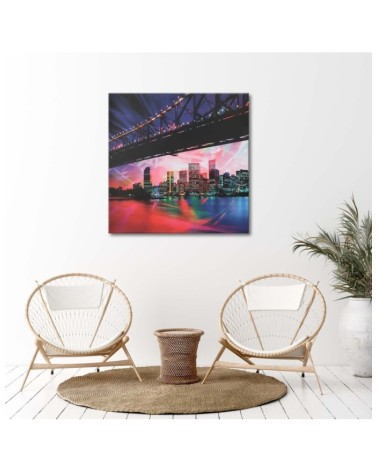 Bild - Blick unter einer Brücke hindurch auf die Stadt | Feeby