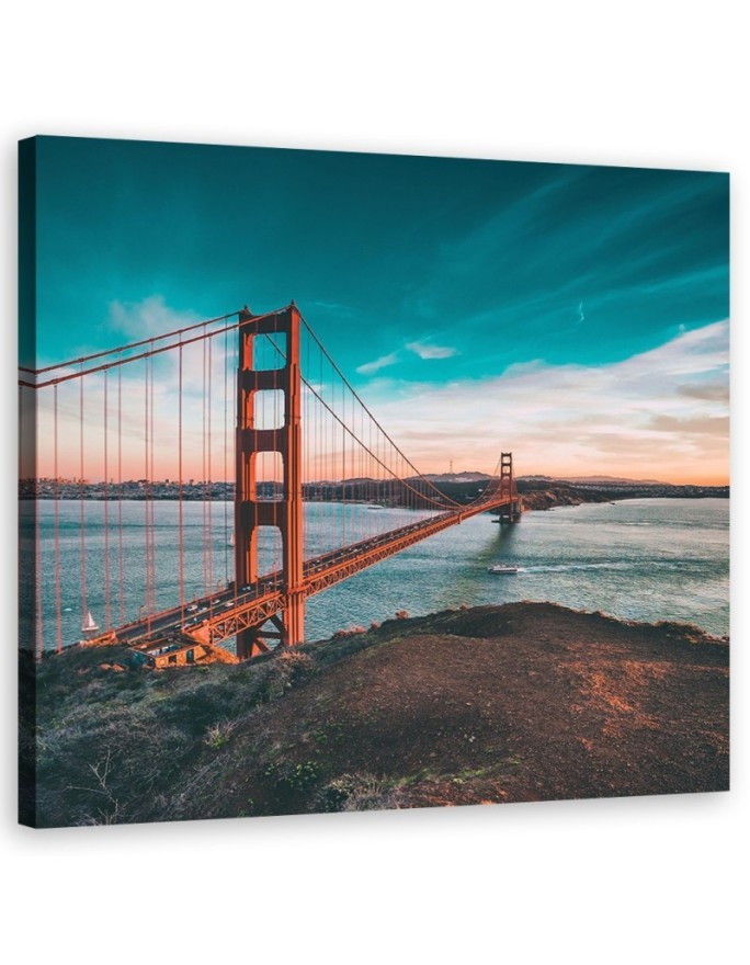 Wandbild für Wohnzimmer - Städte & Architektur - Orange | Feeby