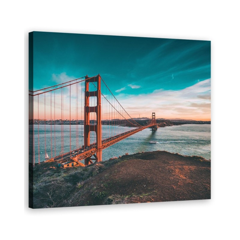 Wandbild für Wohnzimmer - Städte & Architektur - Orange | Feeby