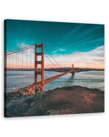 Wandbild für Wohnzimmer - Städte & Architektur - Orange | Feeby