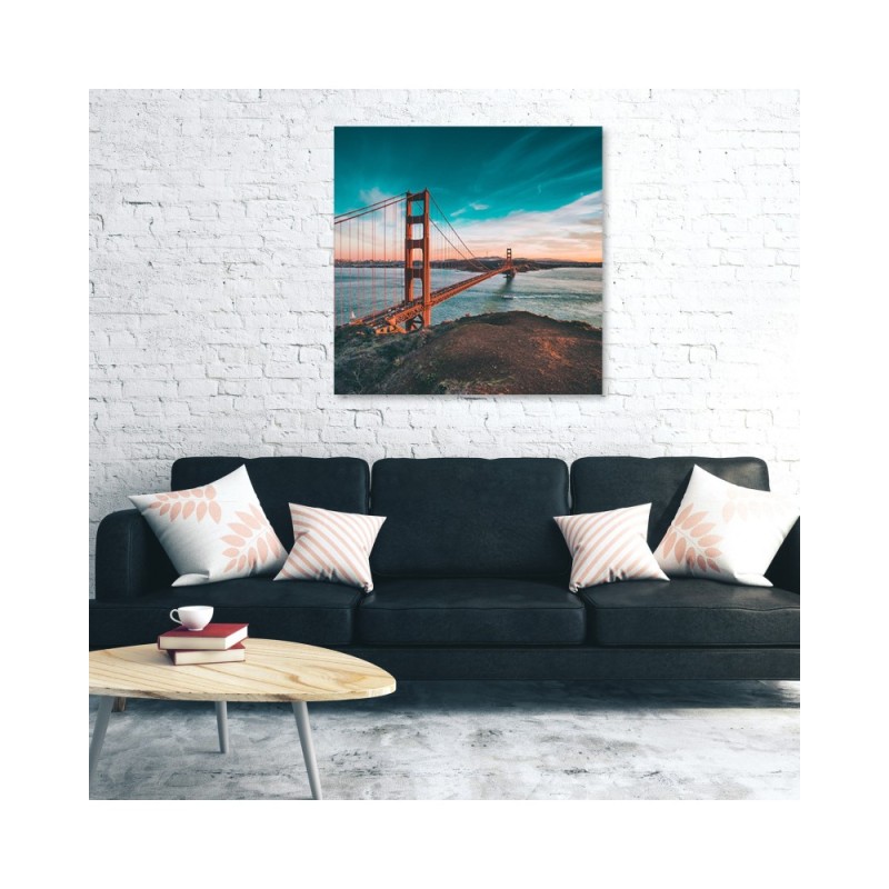 Wandbild für Wohnzimmer - Städte & Architektur - Orange | Feeby