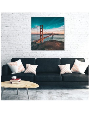 Wandbild für Wohnzimmer - Städte & Architektur - Orange | Feeby