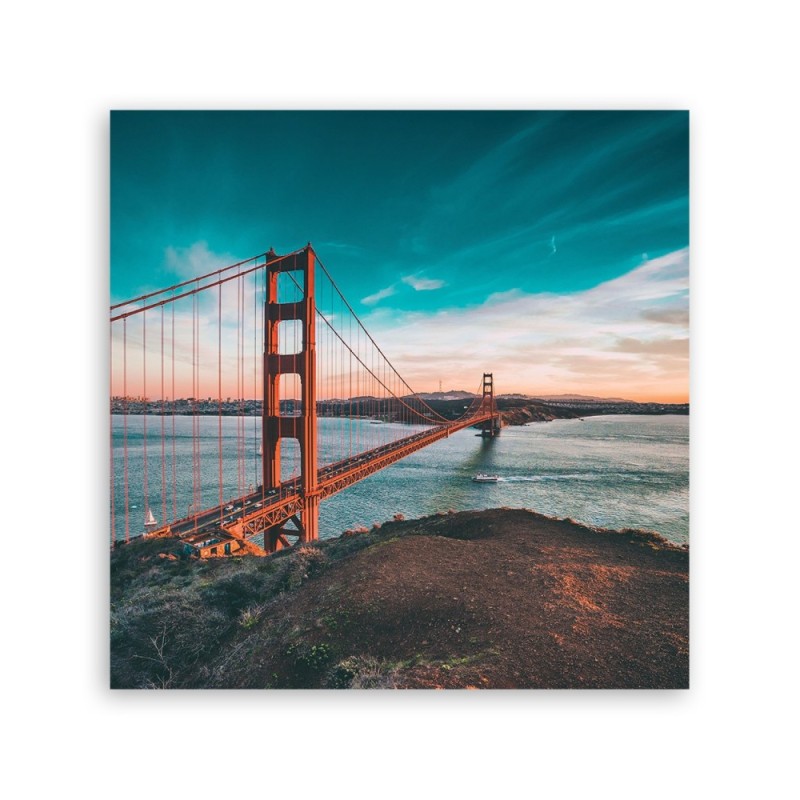 Wandbild für Wohnzimmer - Städte & Architektur - Orange | Feeby