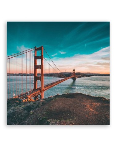 Wandbild für Wohnzimmer - Städte & Architektur - Orange | Feeby