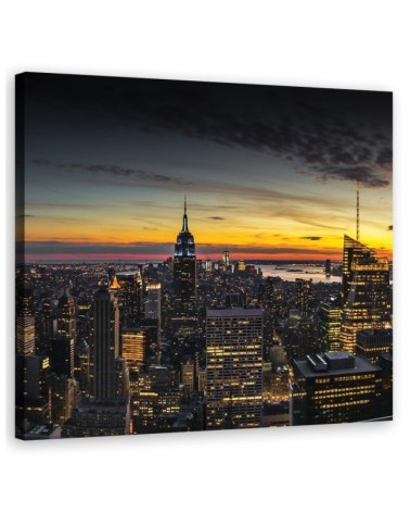 USA Canvas painting - City New York and architecture Orange | FEEBY