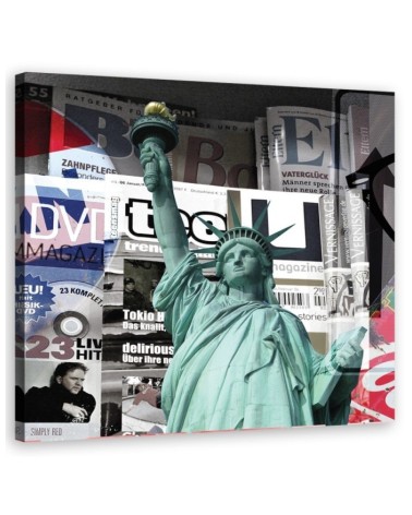USA canvas painting - New York Abstract Colourful | FEEBY