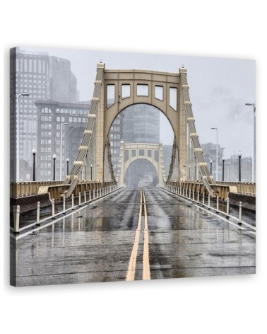 US canvas painting - New York Bridge Beige | FEEBY