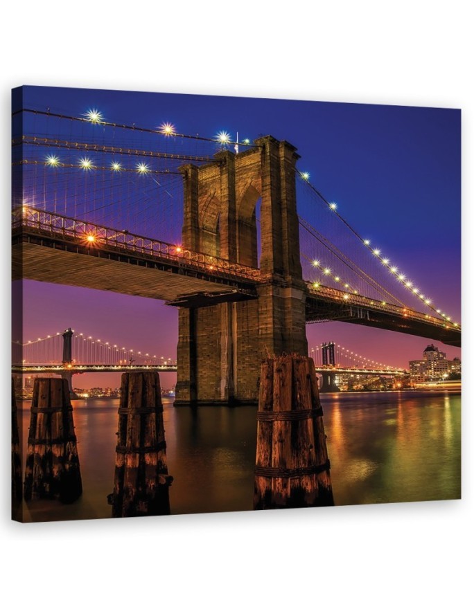 Canvas prints for bedroom - City Bridge architecture  | FEEBY