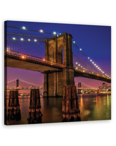 Canvas prints for bedroom - City Bridge architecture  | FEEBY