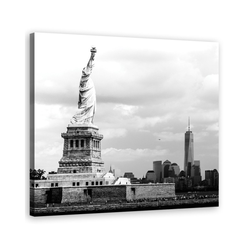 Canvas prints modern city - Statue of Liberty b&w | FEEBY