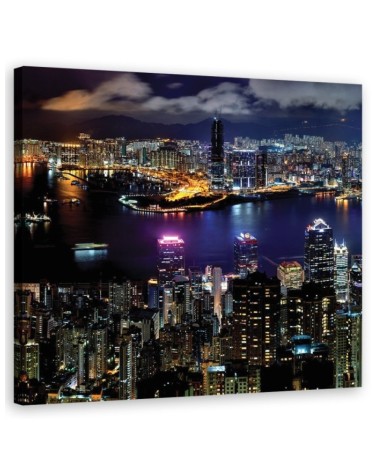 Canvas prints with city theme - New York Skyline Blue | FEEBY